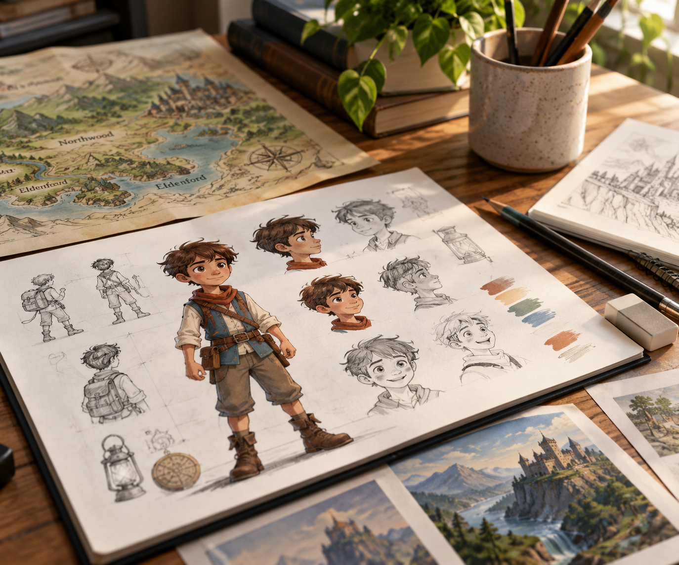 Custom character and world illustration example